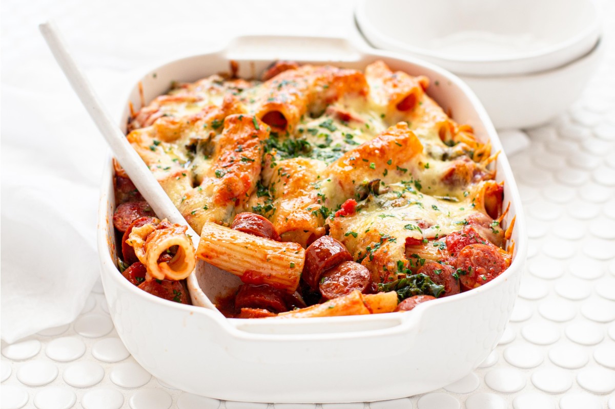 Smoked Kransky & Kale Pasta Bake — Barossa Fine Foods